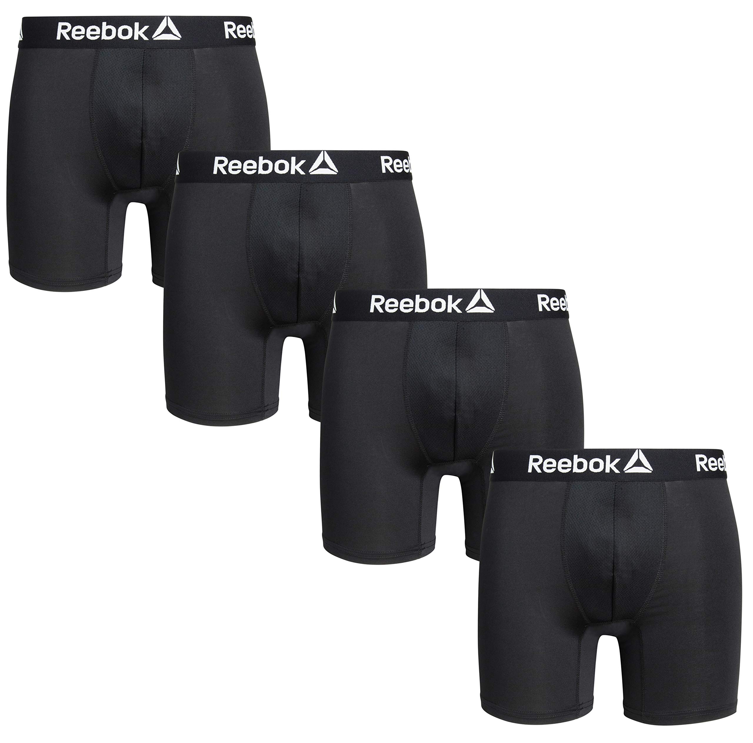 Reebok Mens Active Underwear - Sport Soft Performance Boxer Briefs (Pack of 4)