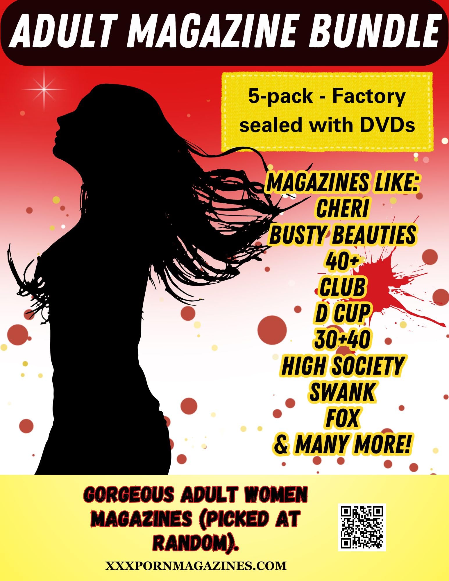 5 pack - Factory sealed with DVD Gorgeous Adult Women magazines - Picked at Rand