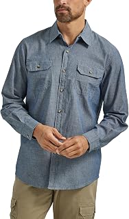 Wrangler Authentics Men's Long Sleeve Classic Woven Shirt, grey (grey marl)