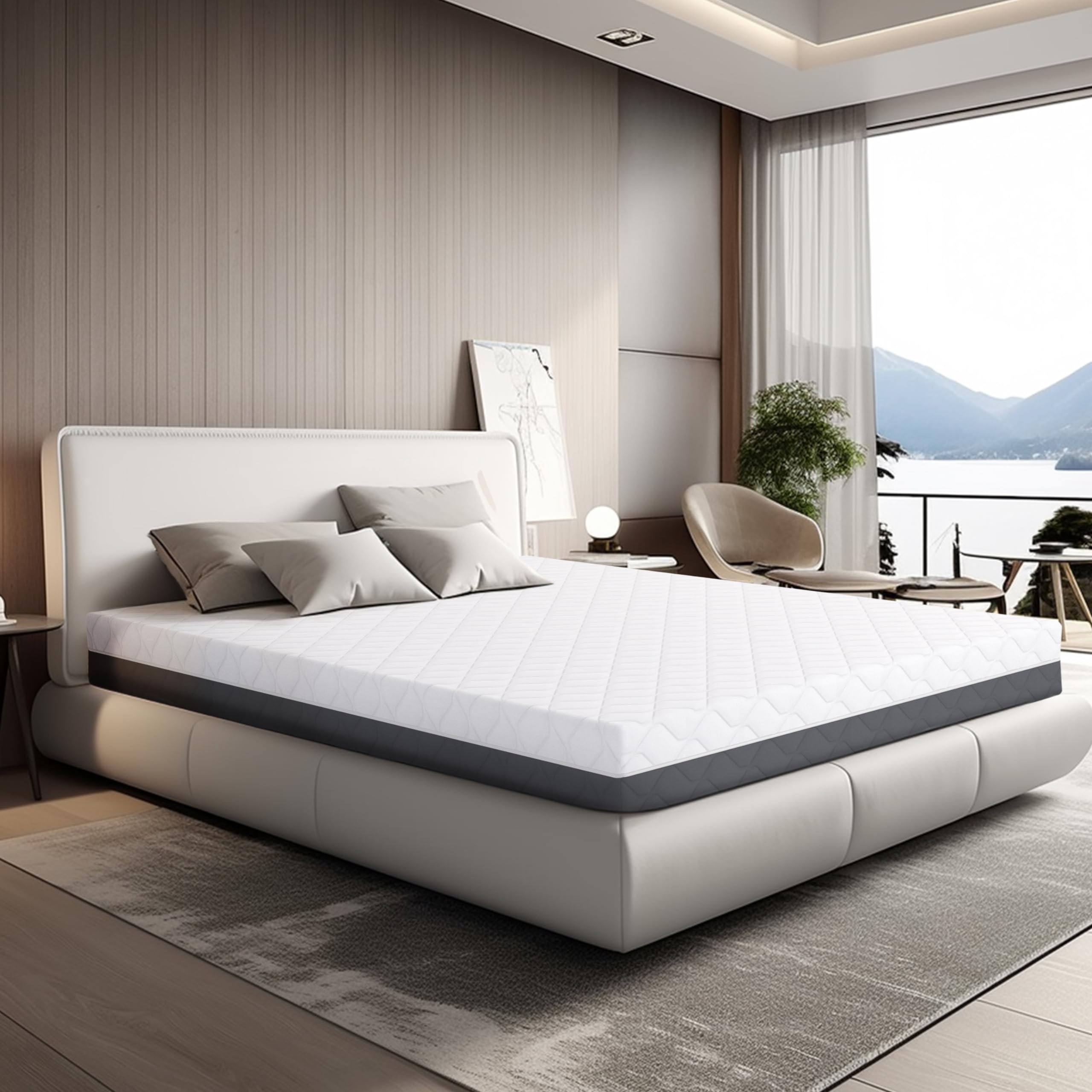 TANHK King Size Memory Mattress, 100% Made in Italy, Medium Firm, Orthopaedic, P