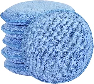 FONAROLL Microfiber Wax Applicator Pads, Car Wax Applicator, Buffing & Detail Polishing Foam Pads for Car Cleaning and Fine Polishing (5" Diameter, 6 Pack)…