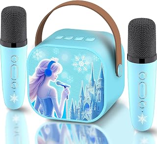 4 5 6 7 8 Year Old Girl Gifts Froze Toys for Girls Princess Toys Karaoke Microphone Karaoke Machine Wireless Microphone Kids Birthday Gifts for Girls Mini Karaoke Machine with 2 Mic