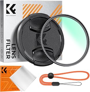K&F CONCEPT 49mm MCUV Lens Protection Filter with Lens Cap Cleaning Cloth