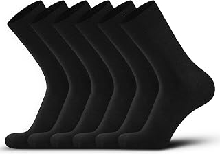 DarkCom Men's Black Socks, Men's Executive Socks, Seamless Cuffs, Soft Durable, No Shrinkage, 6 or 10 Pairs