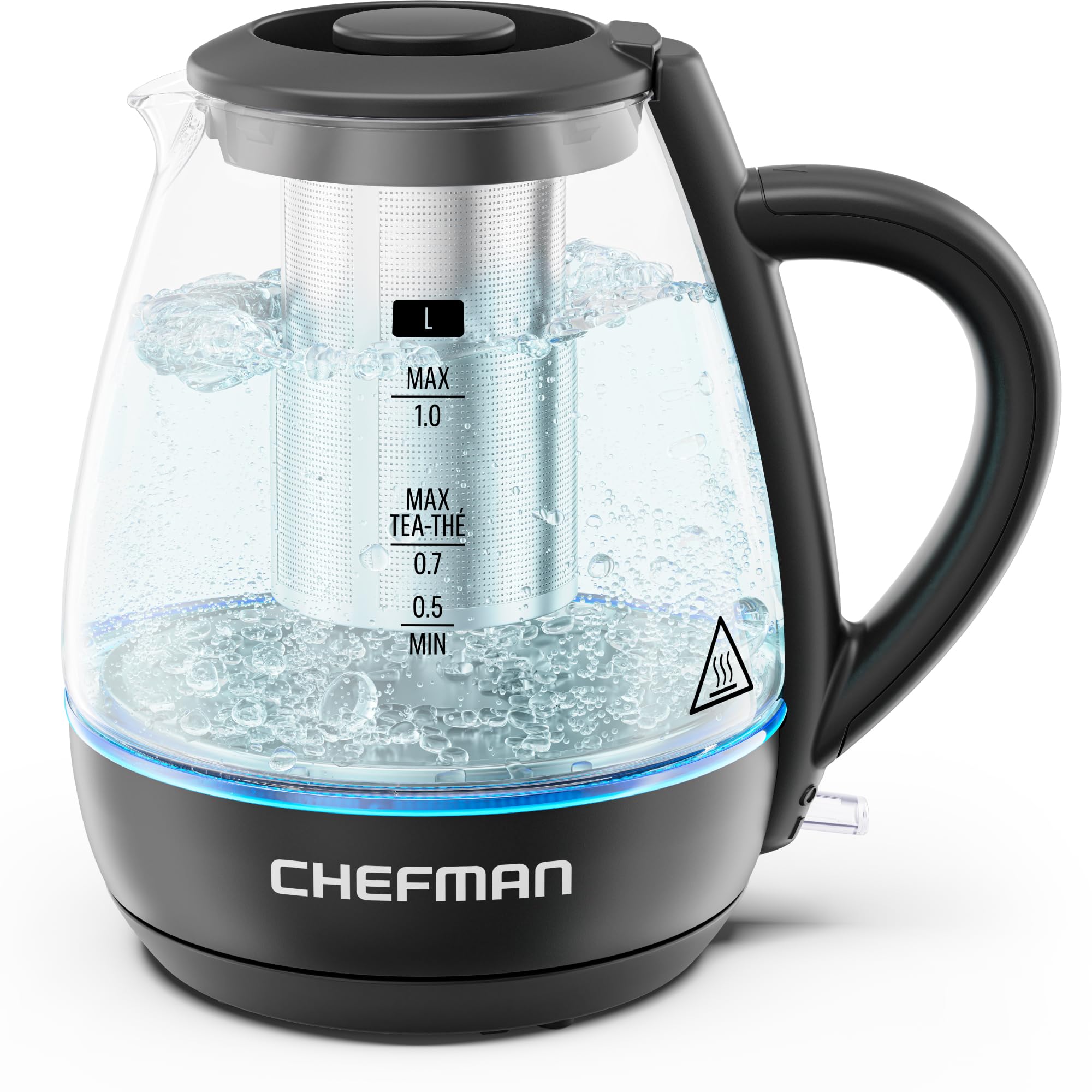 Chefman Electric Kettle with Tea Infuser, Compact 1L (4 Cups), 1500W, Removable 