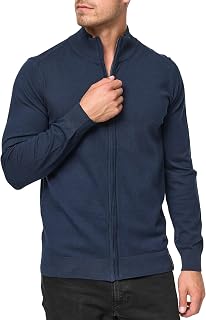 Indicode Men Lau Cardigan with Turtleneck made of 80% cotton