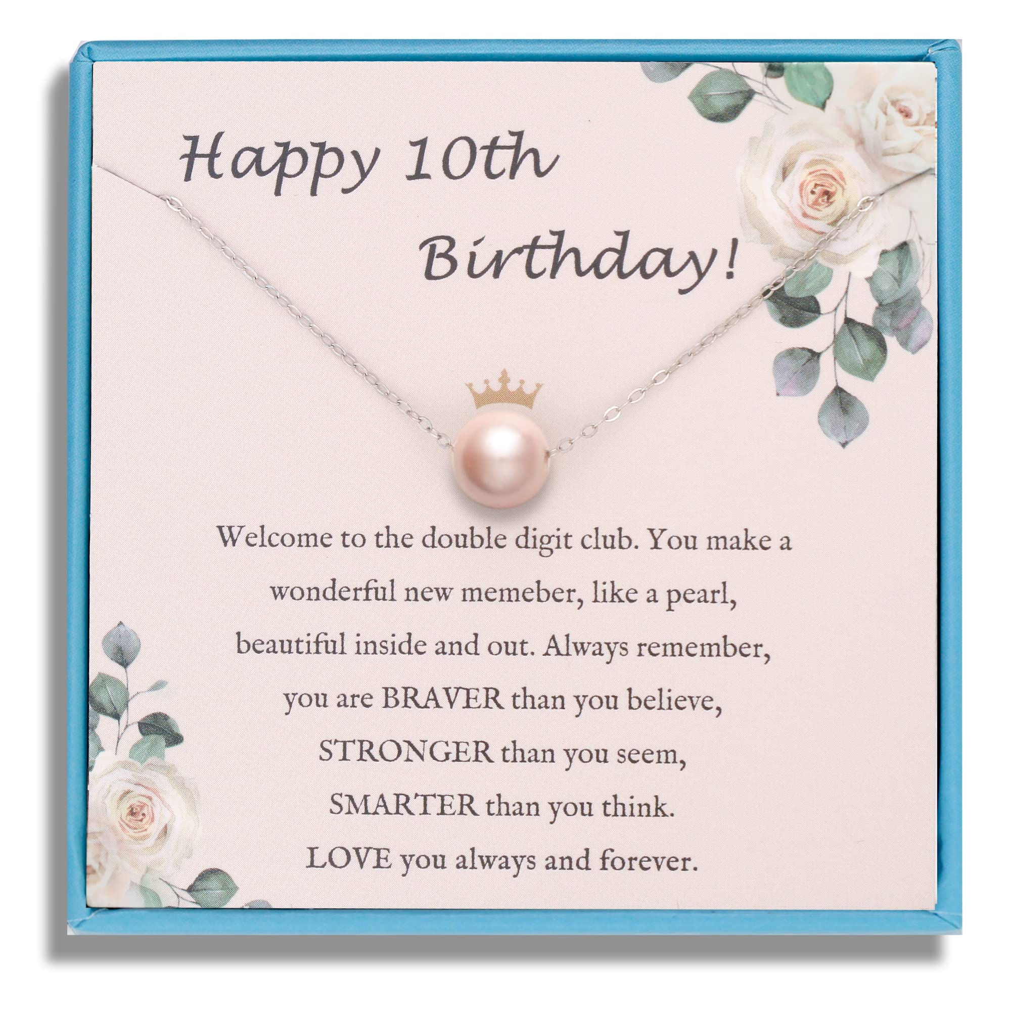Sereney Sterling Silver Birthday Gifts Pearl Necklace for Girls Women | 7 9 10 1
