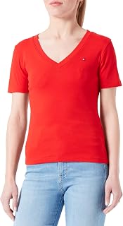 Tommy Hilfiger Women’s Short Sleeve T-Shirt New Slim Cody V-Neck