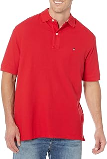 Tommy Hilfiger Men's Short Sleeve Cotton Pique Flag Graphic Polo Shirt in Custom Fit