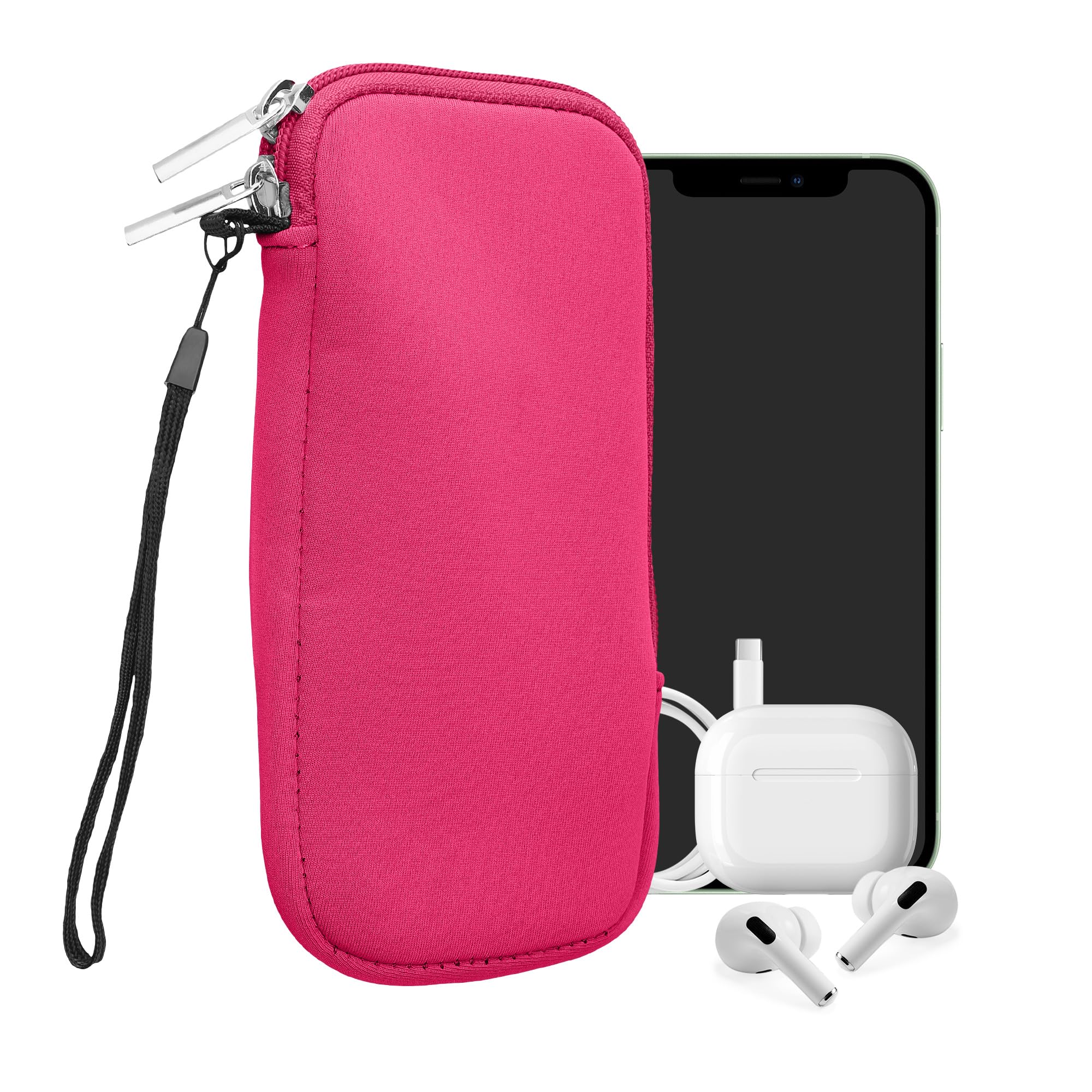 kwmobile Universal Phone Pouch Size XXL - 7" - Neoprene Smartphone Pouch with Zi