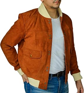 Jild Varsity Style Leather Bomber Jacket Men - Casual Fashion Real Suede Classic MA-1 Leather Jacket Men