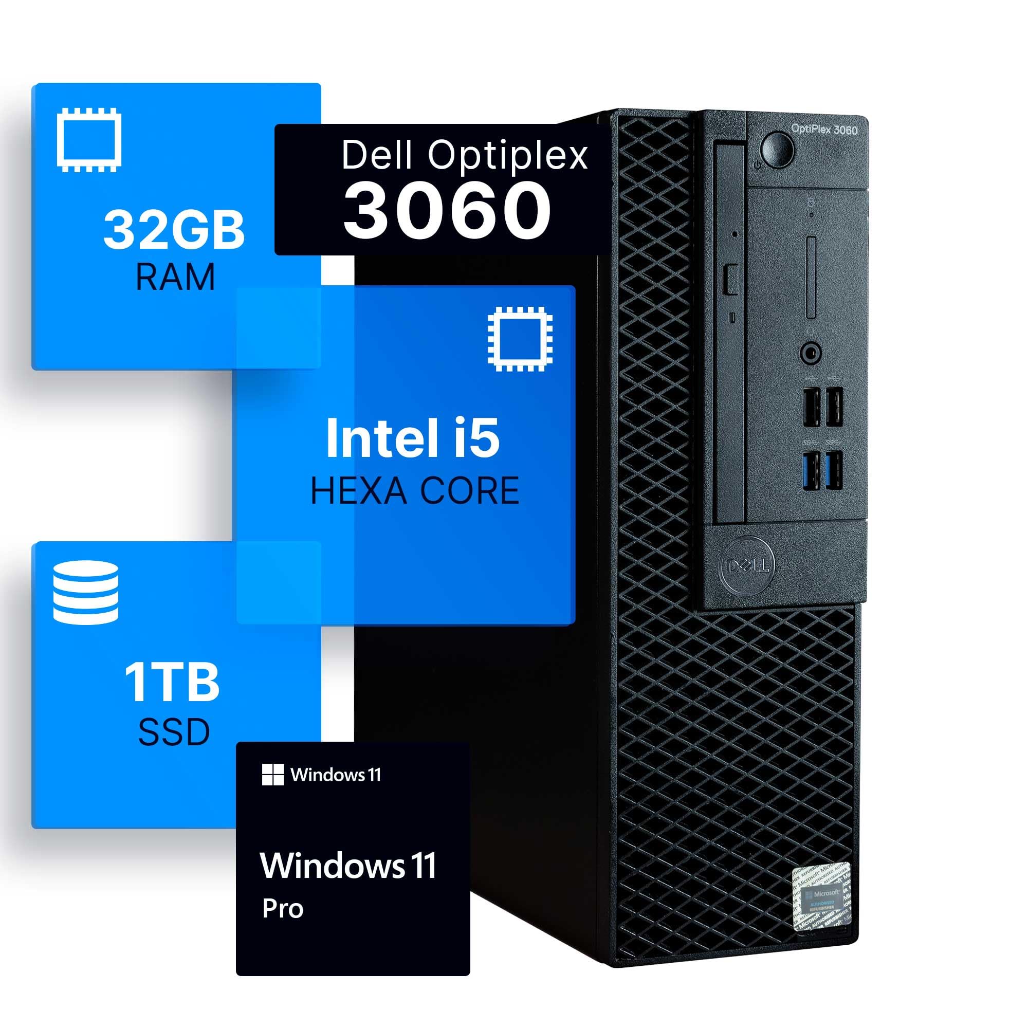 Dell Optiplex 3060 Desktop Computer | Intel i5-8500 (3.2) | 32GB DDR4 RAM | 1TB 