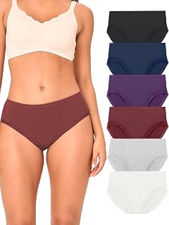 BAMBOO COOL Women's Underwear Mid Waist Seamless Moisture Wicking Stretch Full Coverage