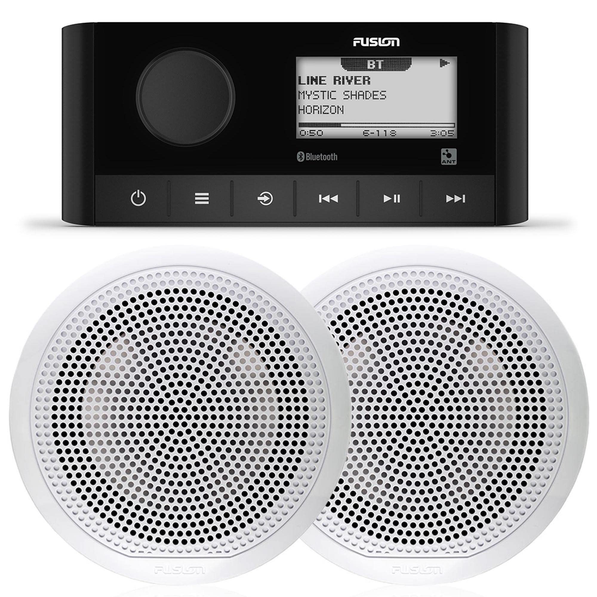 Fusion Entertainment Fusion MS-RA60 Marine Receiver with Fusion 1 Pair EL-F651W 