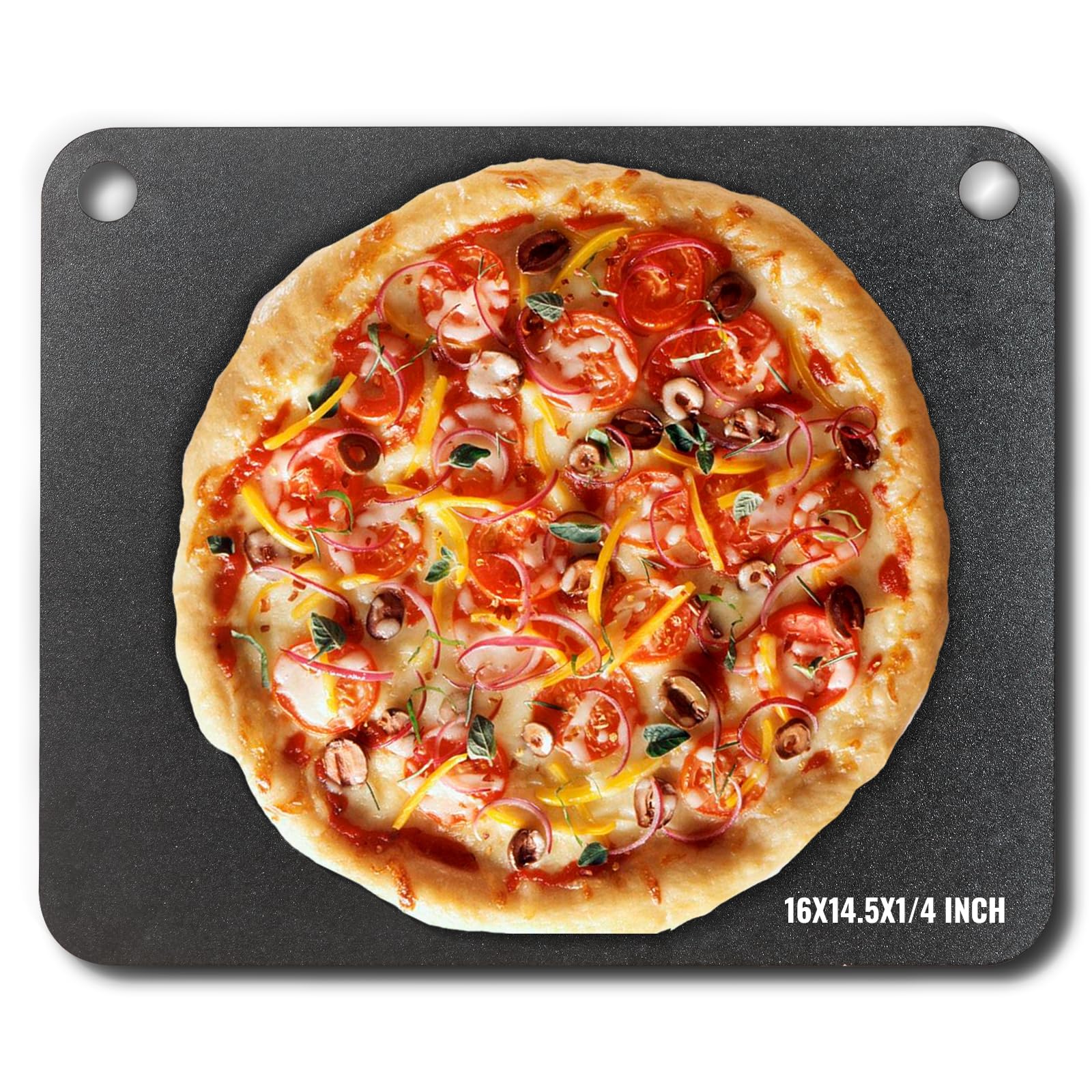 VEVOR Pizza Steel, 16" x 14.5" x 1/4" Pizza Steel Plate for Oven, Pre-Seasoned C