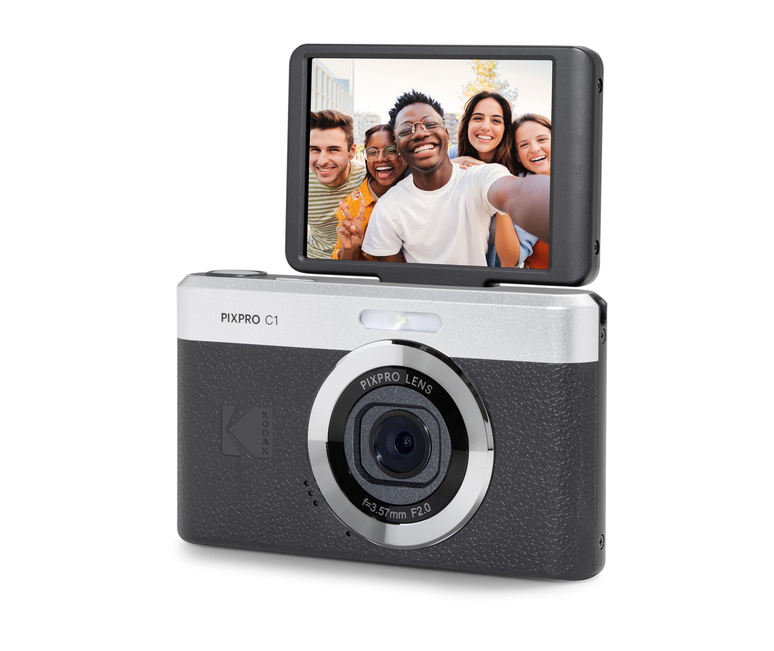 Kodak PIXPRO C1 13MP Compact Digital Camera, 26mm Fixed Lens, Black | 1080p Full