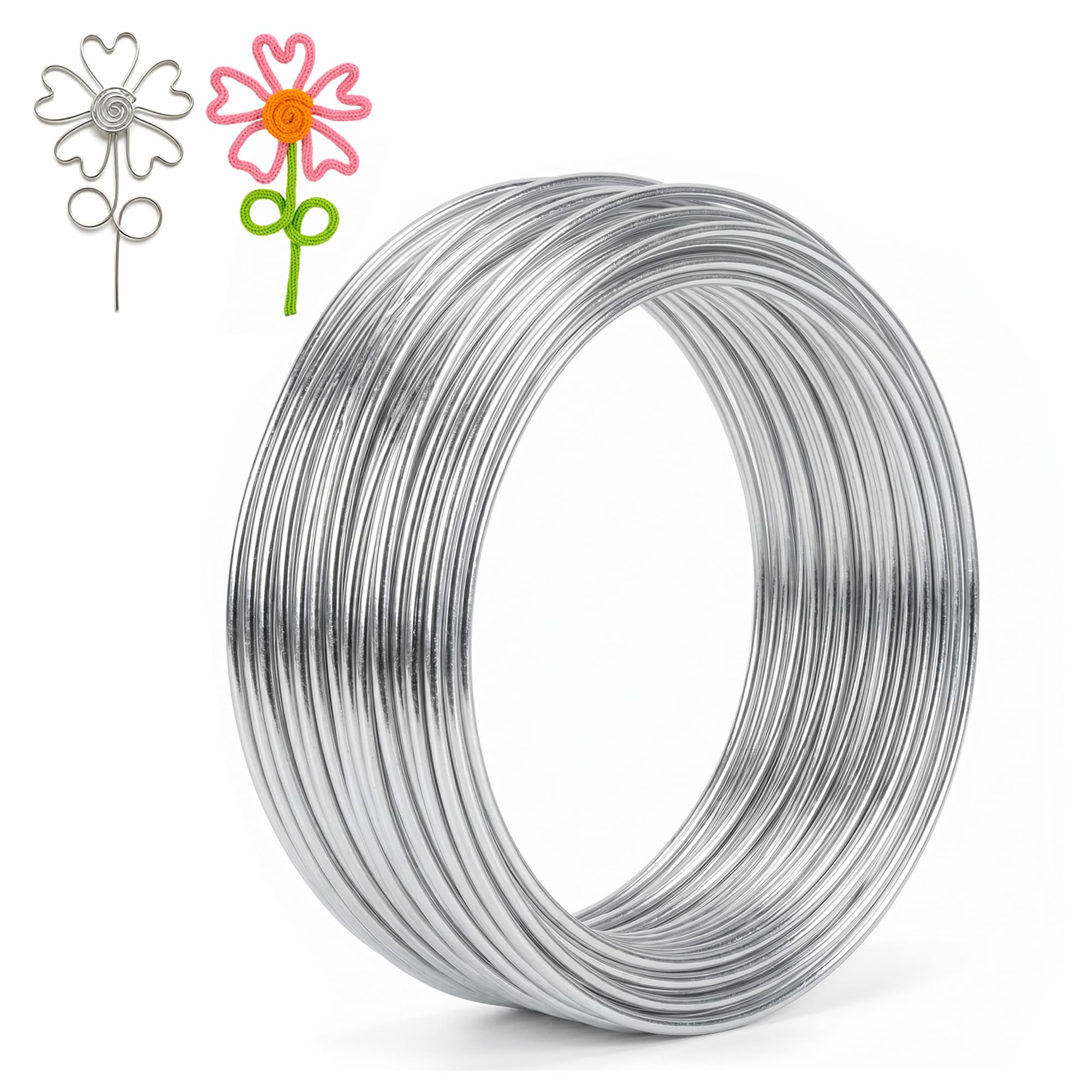 Caydo Aluminum Craft Wire 3mm, 10M(33Ft) Bendable for Crafts DIY Projects | 9Gau