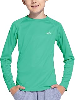 Willit T-shirt de bain à manches longues pour garçon avec protection solaire UPF 50+ - Séchage rapide