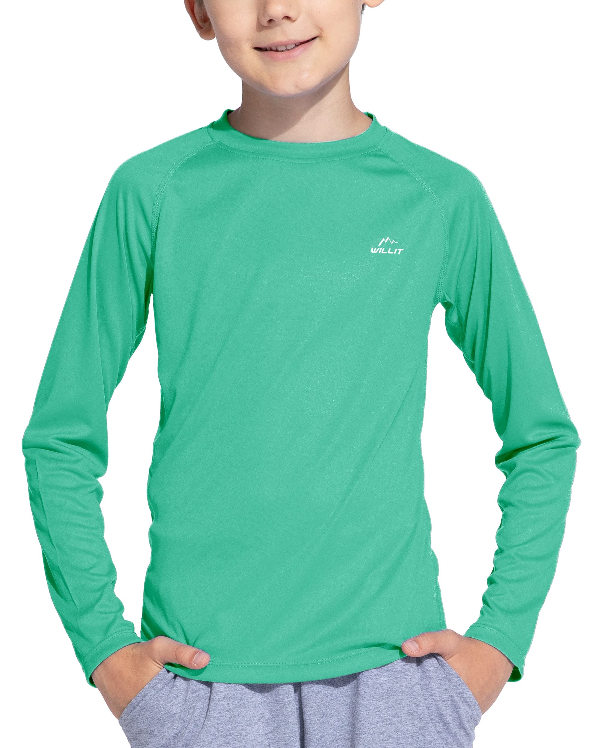 Willit Boy's UPF 50+ Sun Protection Shirt Long Sleeve Sun Protection Shirt Quick