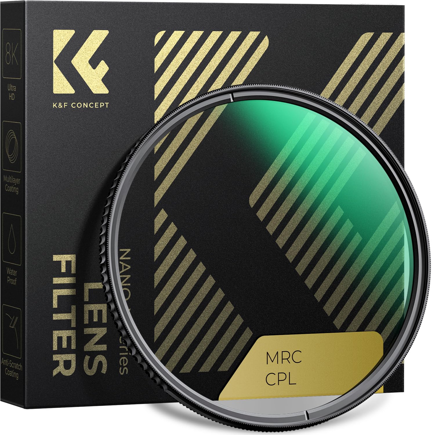 K&F CONCEPT 82mm Circular Polarizer Lens Filter with 28 Multi-Layer Coated | Ult