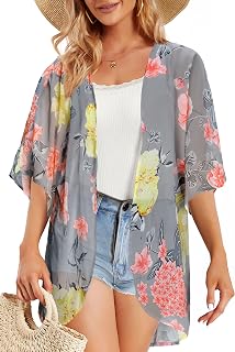 JOELLYUS Women Summer Dress Casual Beach Dress Floral Spaghetti Straps Wide Pocket Dress