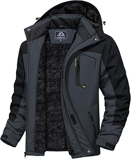 MAGCOMSEN Cappotti invernali da uomo impermeabili da sci giacca da neve calda giacca in pile parka impermeabile con cappuccio multi-tasche