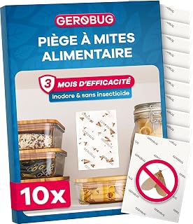 Gerobug Odourless Food Moth Traps - Large Pack of 10 | Insecticide-Free Pheromone Moth Catcher: Detection of Moths in Kitchen and Cupboard, Monitoring Up to 12 Weeks