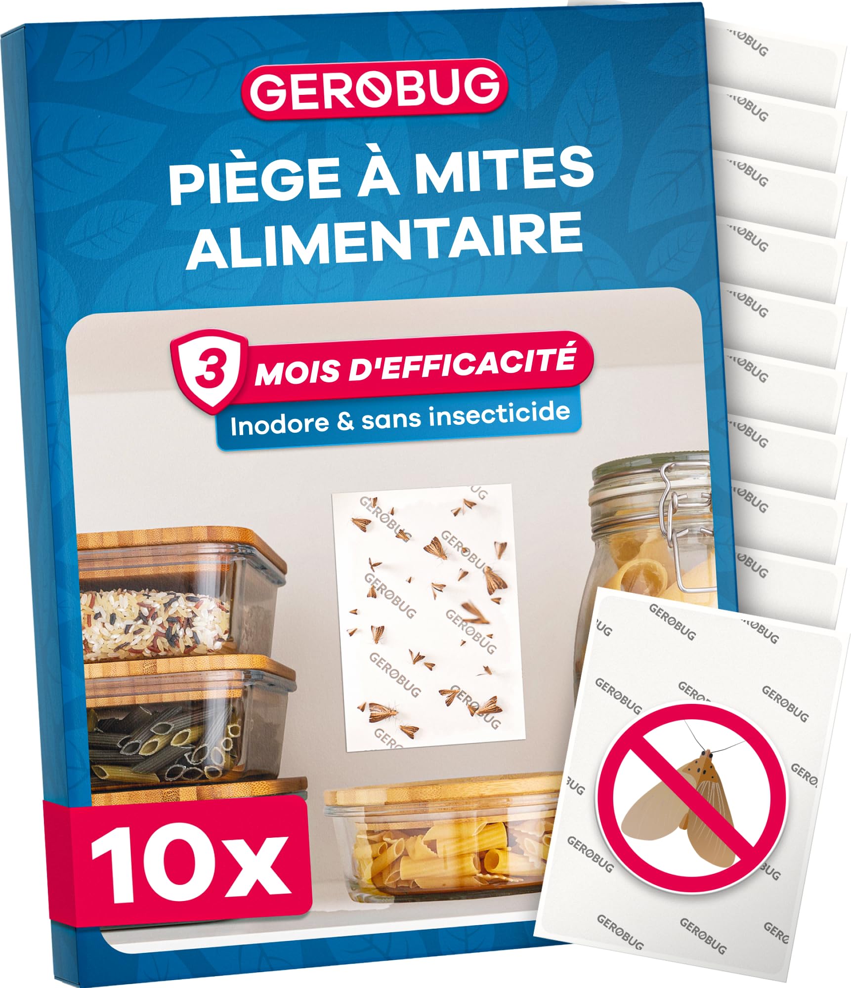 Gerobug Odourless Food Moth Traps - Large Pack of 10 | Insecticide-Free Pheromon