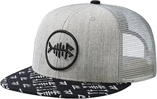 Bassdash Flat Brim Trucker Cap Adjustable Snapback Hat Mesh Back for Men Women