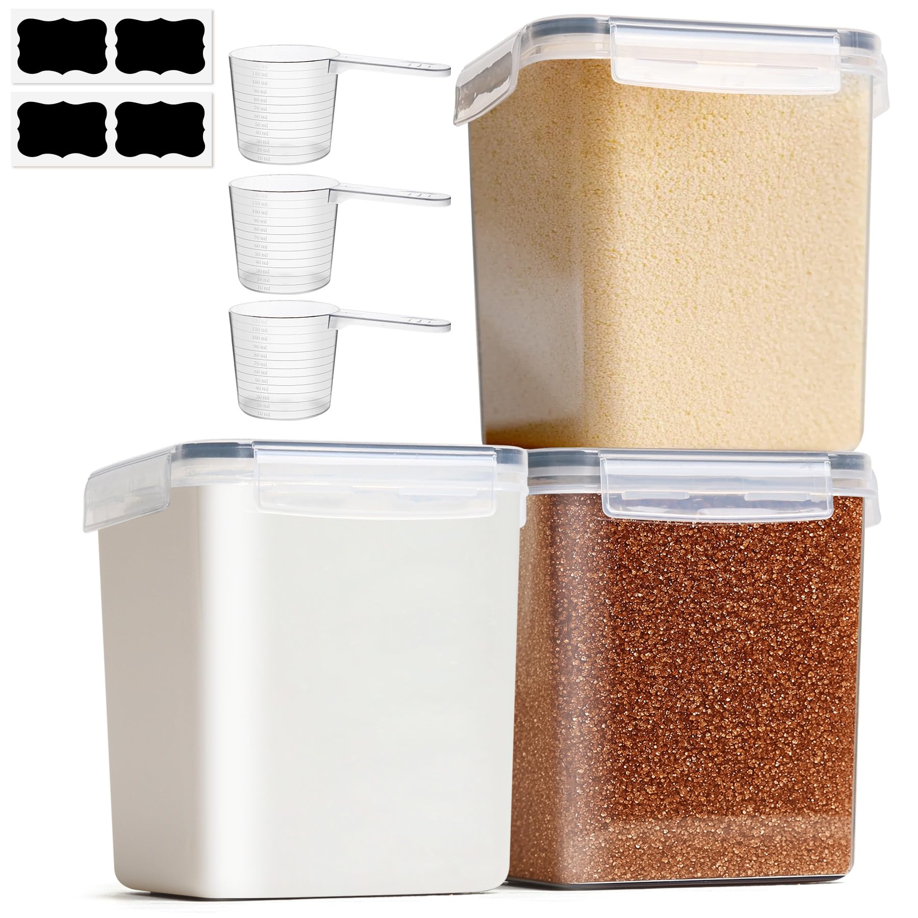 ComSaf Vorratsdosen mit Deckel luftdicht 2,5 L 3er Set ，Mehl Aufbewahrung