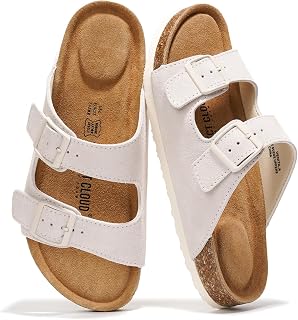 Project Cloud s Women's Flat Sandals Genuine Leather Comfortable Beach Shoes Memory Foam Holiday Shoes Women's Shoes (Santorini)