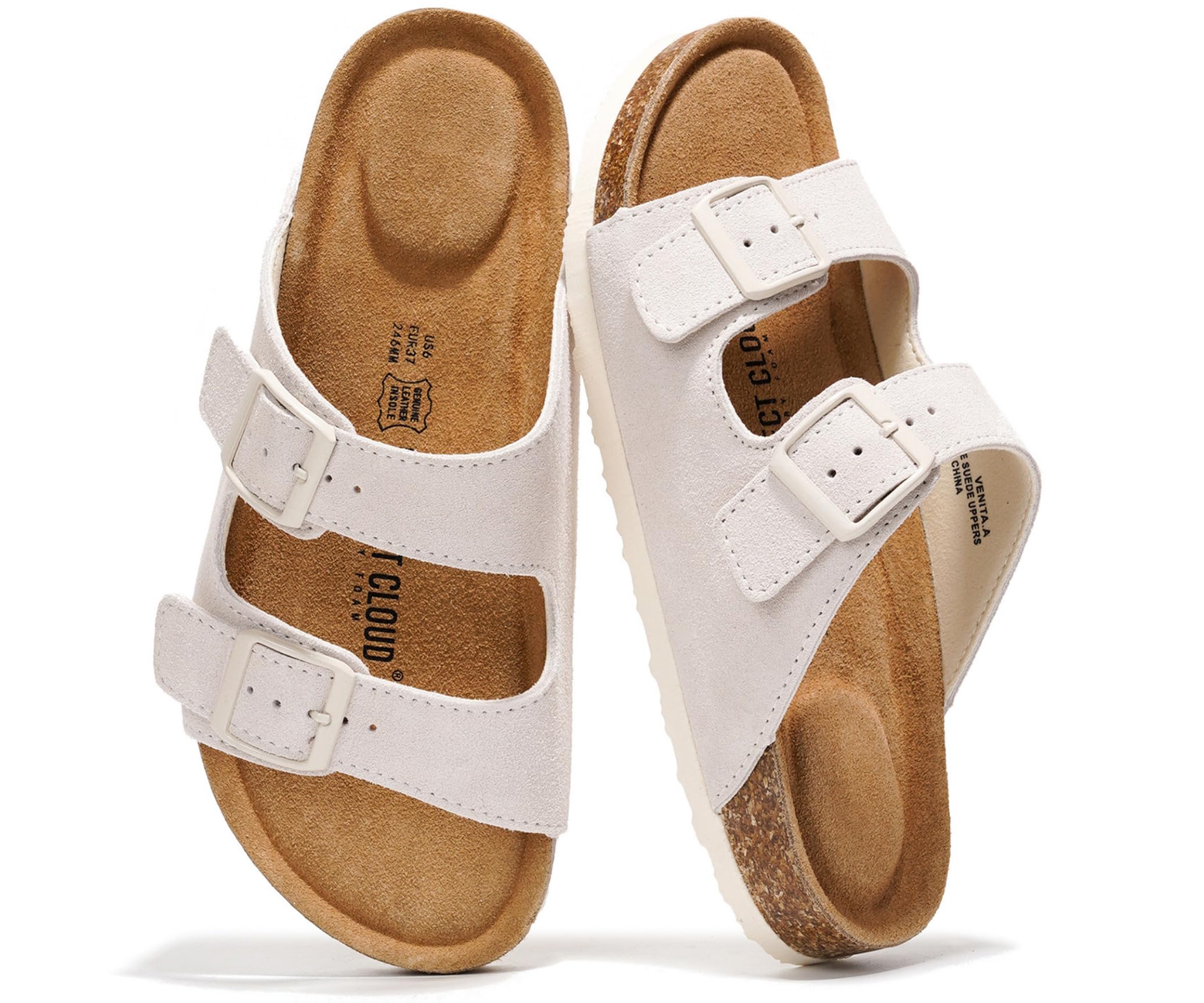 Project Cloud s Women's Flat Sandals Genuine Leather Comfortable Beach Shoes Mem