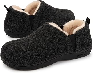 LongBay Men's Slippers Warm Bedroom Indoor Memory Foam Winter House Shoes
