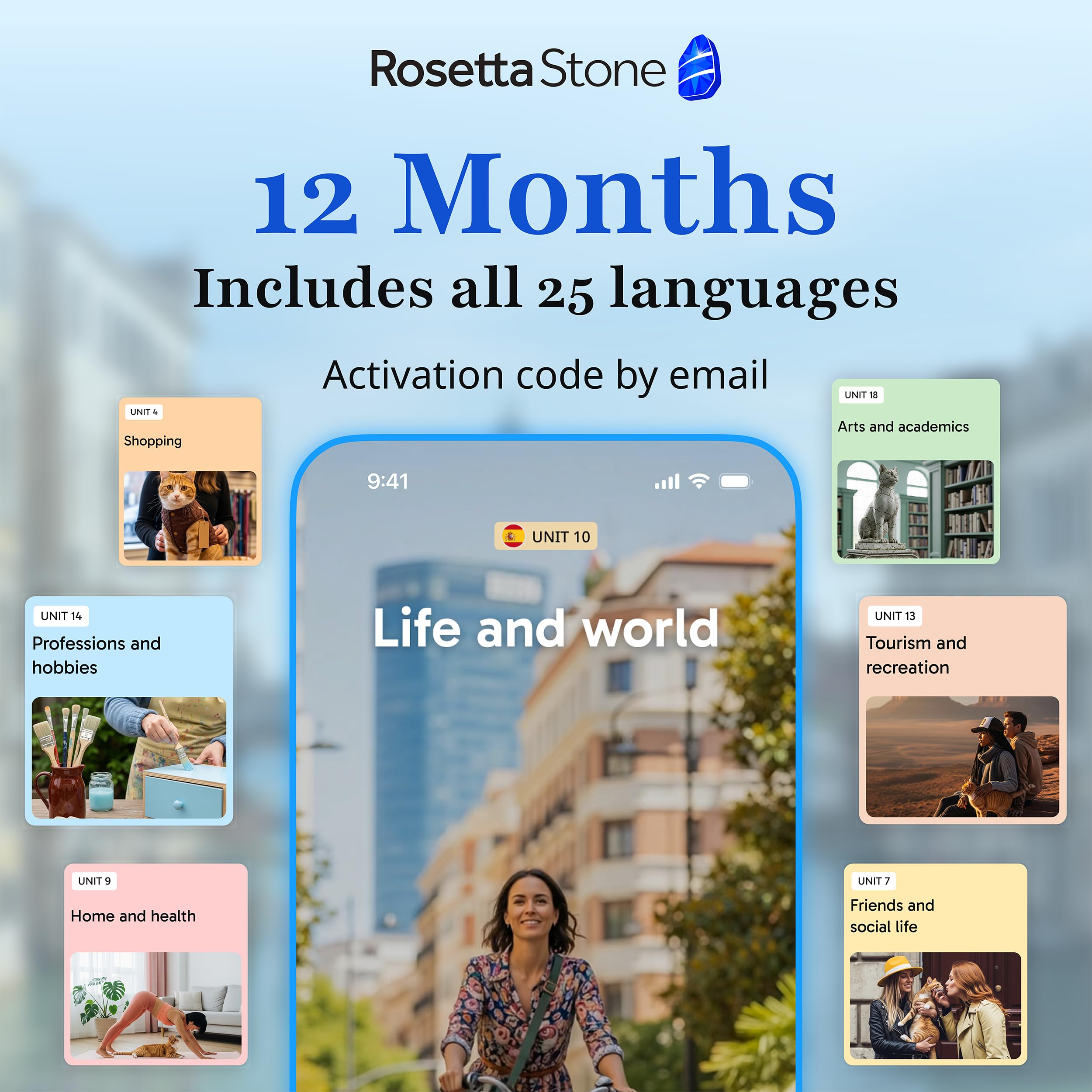 Rosetta Stone Sapphire Learning Software, ALL 25 Languages Included, 12 Month Su