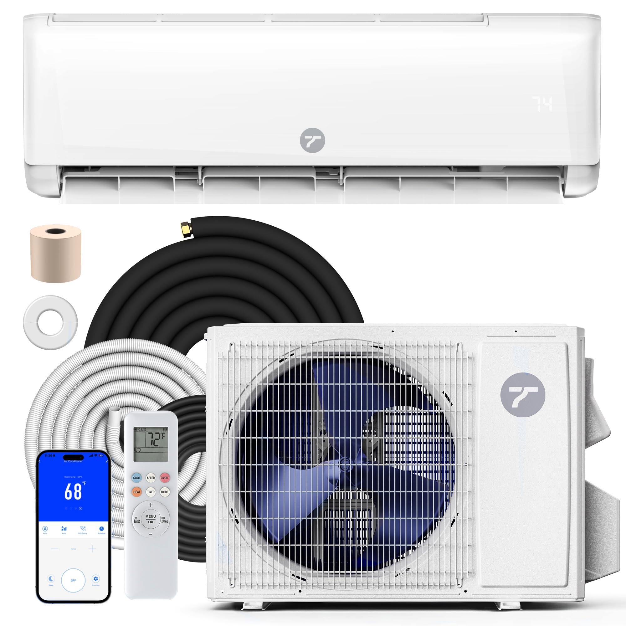 Temprium 12000 BTU Mini Split Air Conditioner, 115V 22 SEER2 AC & Heat Pump | Qu
