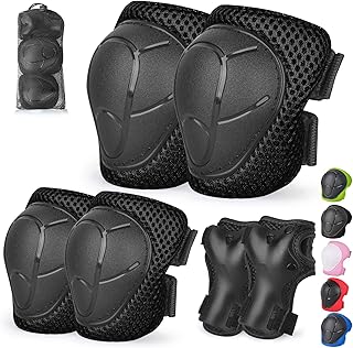 Banzk Kids/Youth Knee Pads and Elbow Pads Set with Wrist Guard 3 in 1 Kids Protective Gear Set for 3-14 Years for Skateboarding, Skiing, Cycling, BMX Biking, Running, Scooter