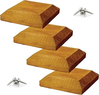 IRONTITE® 4 Pack Wooden Fence Post Caps 3x3, Newel Post Cap Fence Toppers to Suit 75mm (3") Square Fence Newel Posts. Protect Your Posts with This Wood Fence Post Protector (Brown)