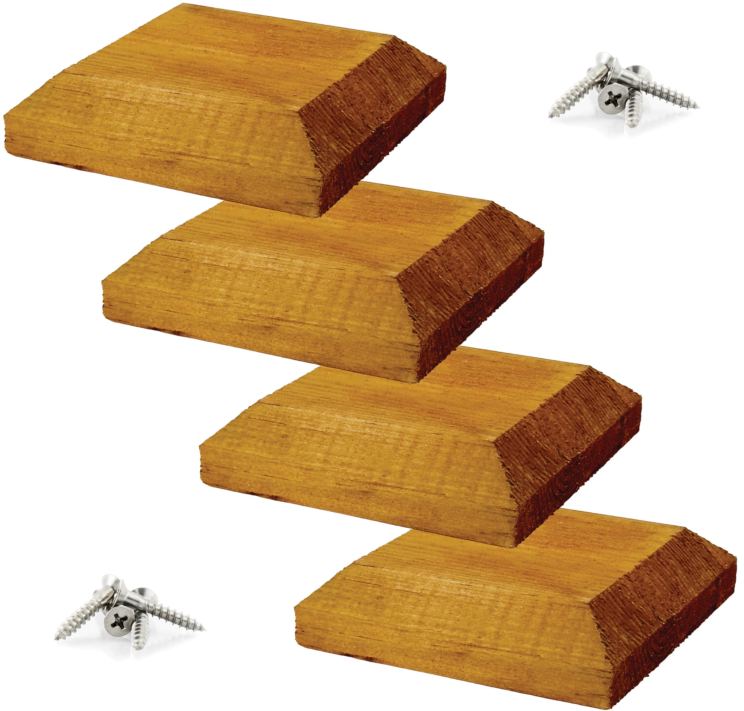 IRONTITE® 4 Pack Wooden Fence Post Caps 3x3, Newel Post Cap Fence Toppers to Sui
