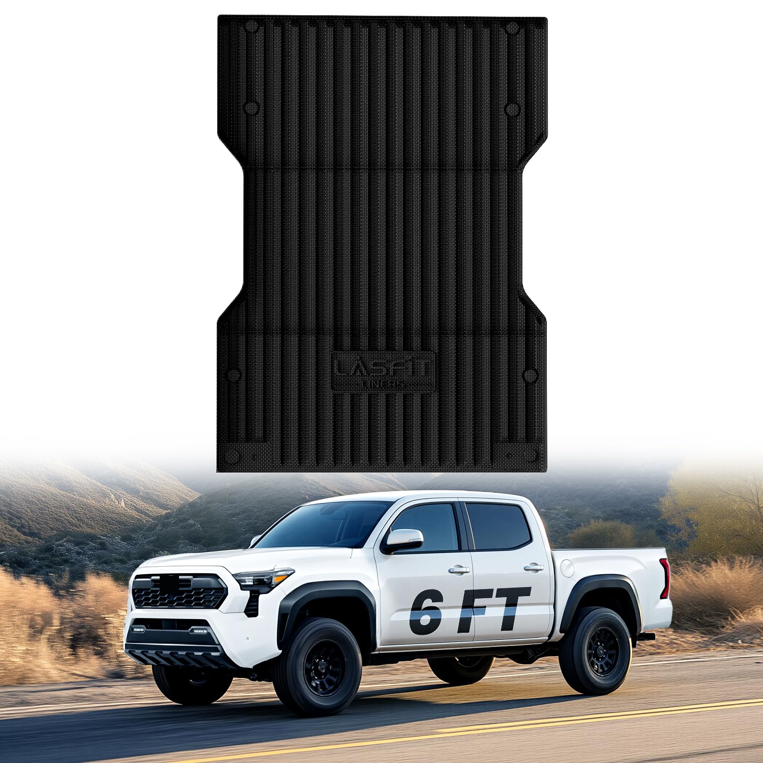 LASFIT Bed Mat for Toyota Tacoma 2024 2025 2026 Truck Bed (6ft,6'Bed), All Weath