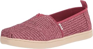TOMS Glitter Alpargata, Girls and Girls Low Loafer, Pink Rose