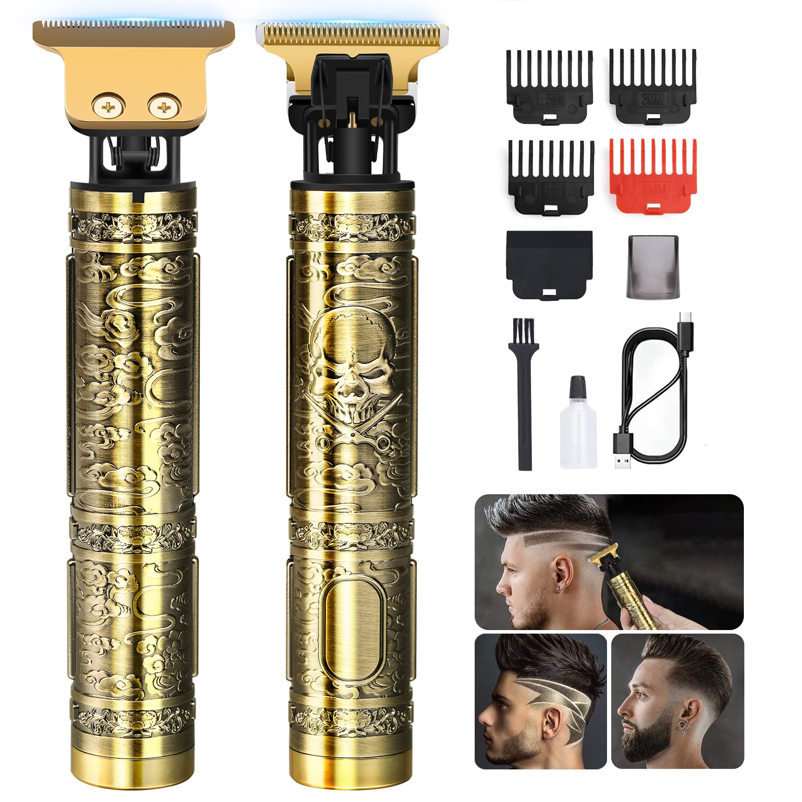 YOGINGO Professional Hair Trimmer for Men, Cordless Rechargeable Beard Trimmer H