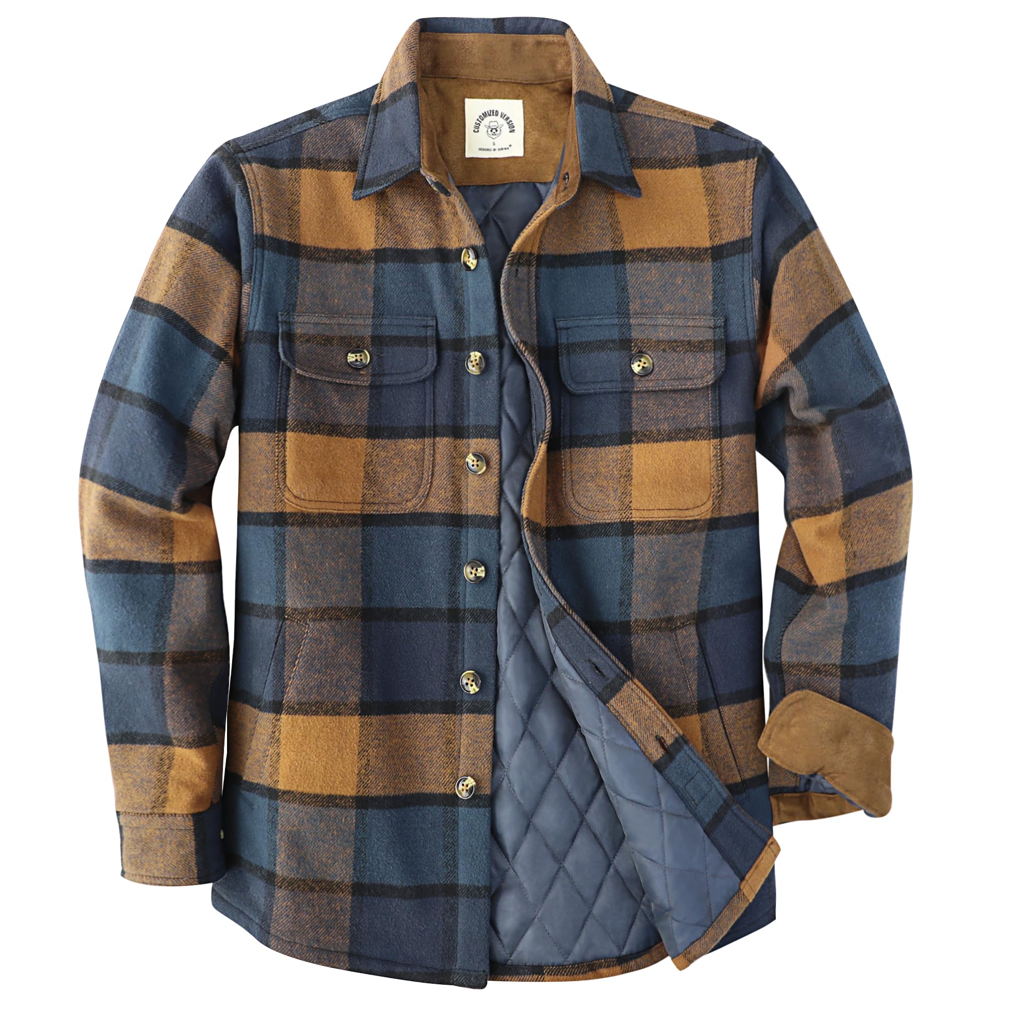 Dubinik® Flannel Jacket Men's Lightweight Shirt Jacket Checked Pattern Soft Casu