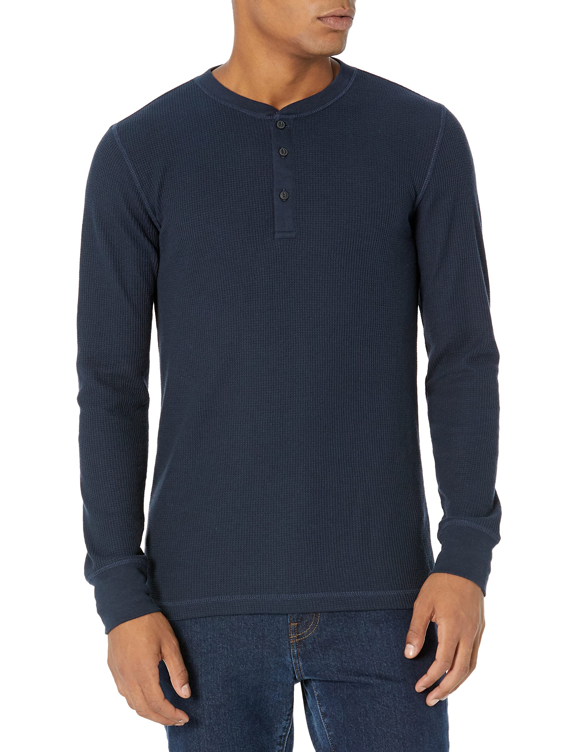 Amazon Essentials Men's Slim Fit Long Sleeve Honeycomb Henley Shirt