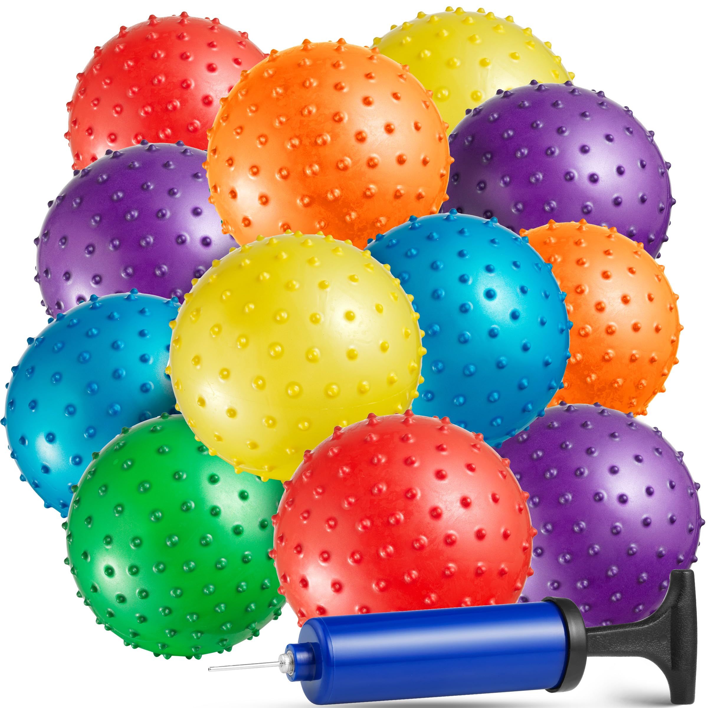 Bedwina Mini Knobby Balls - Bulk 5 Inch Sensory Balls and Spiky Massage Stress B