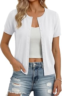 GRACE KARIN Womens Short Sleeve Cardigan Sweaters Lightweight Fall Outfits