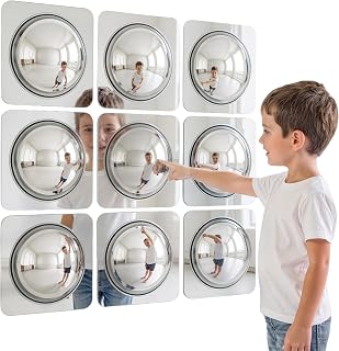 Special Supplies Sensory Bubble Wall Mirror - Interactive 10" Acrylic Mirrors for Wall Decoration and Sensory Toys for Kids Classroom or Home -Sensory Room Decor -Visual, Tactile Stimulation (9 Pk)