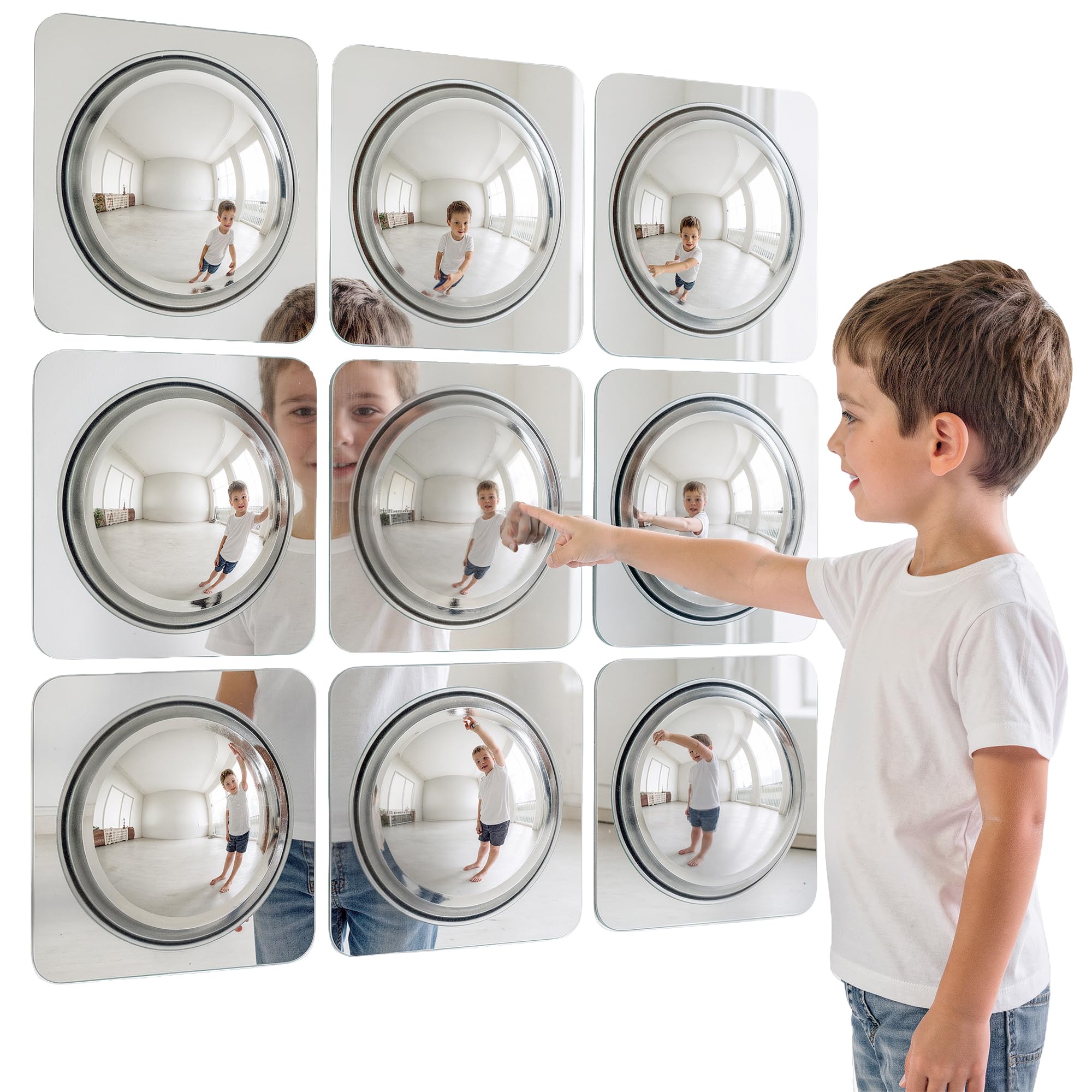 Special Supplies Sensory Bubble Wall Mirror - Interactive 10" Acrylic Mirrors fo