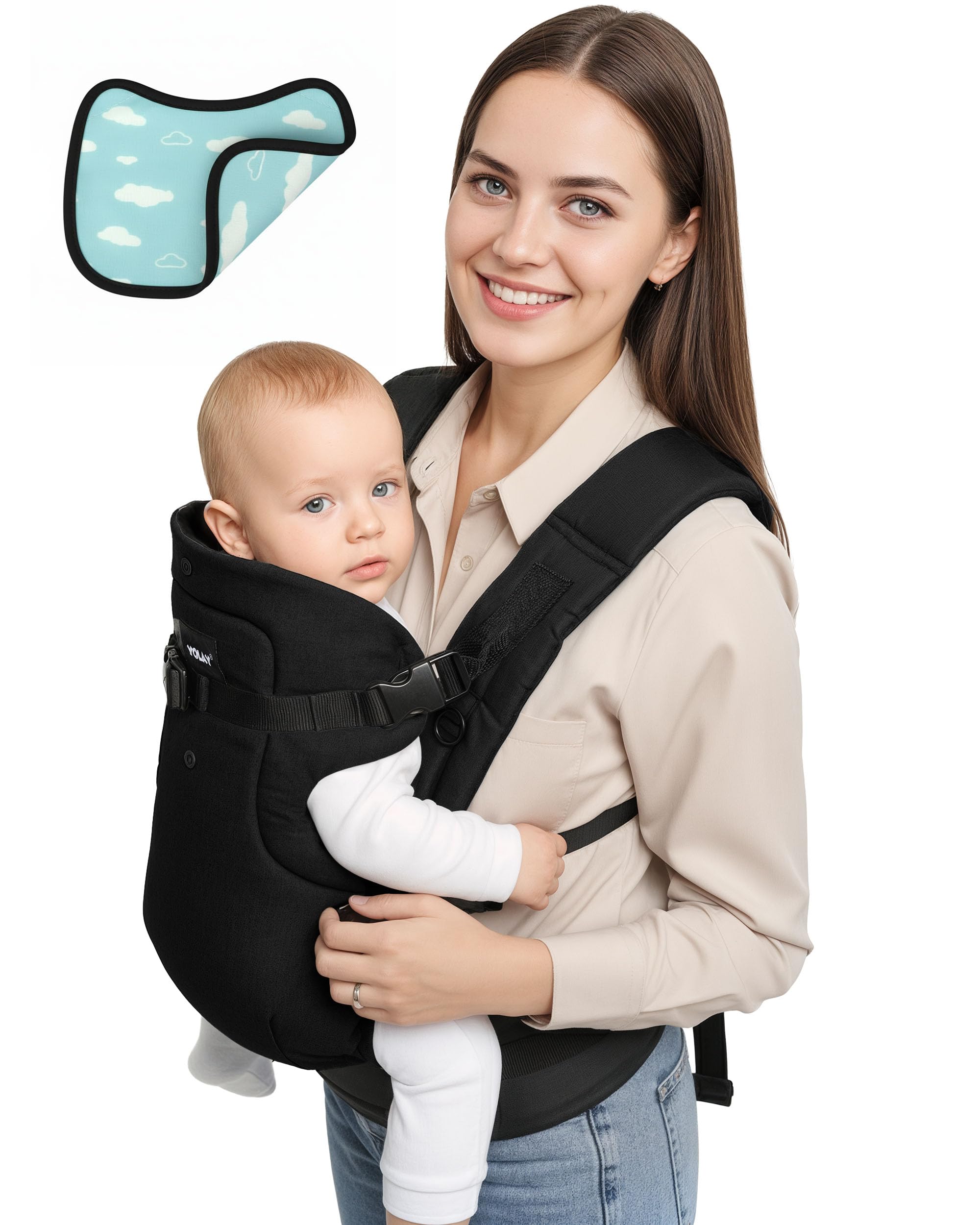 4-in-1 Cotton Blend Baby Carrier 0-36 Months (3.6-14.5 kg), Black