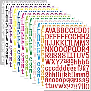 1512 Letter Stickers 12 Sheets Alphabet Stickers Vinyl Self-Adhesive Number Alphabet Vinyl Stickers, Mailbox Numbers Labels DIY Crafts Art Making, Decals for Sign,Scrapbook, Classroom Decor, Door
