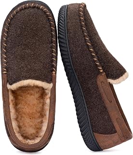 RockDove Men's Memory Foam Slippers, Moccasin Shape Slipper